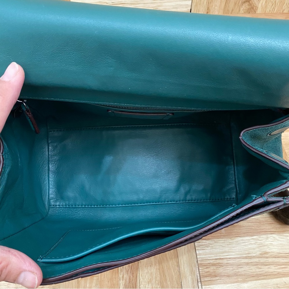 COACH 12086 Green Drifter Snakeskin Top Handle Crossbody Shoulder Bag - Picture 13 of 16